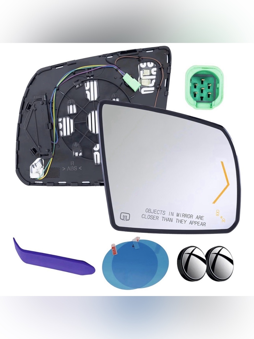 Passenger Side Mirror Glass Compatible with Toyota Tundra, Sequoia